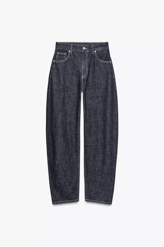 HIGH WAIST BARREL TRF JEANS | Zara US