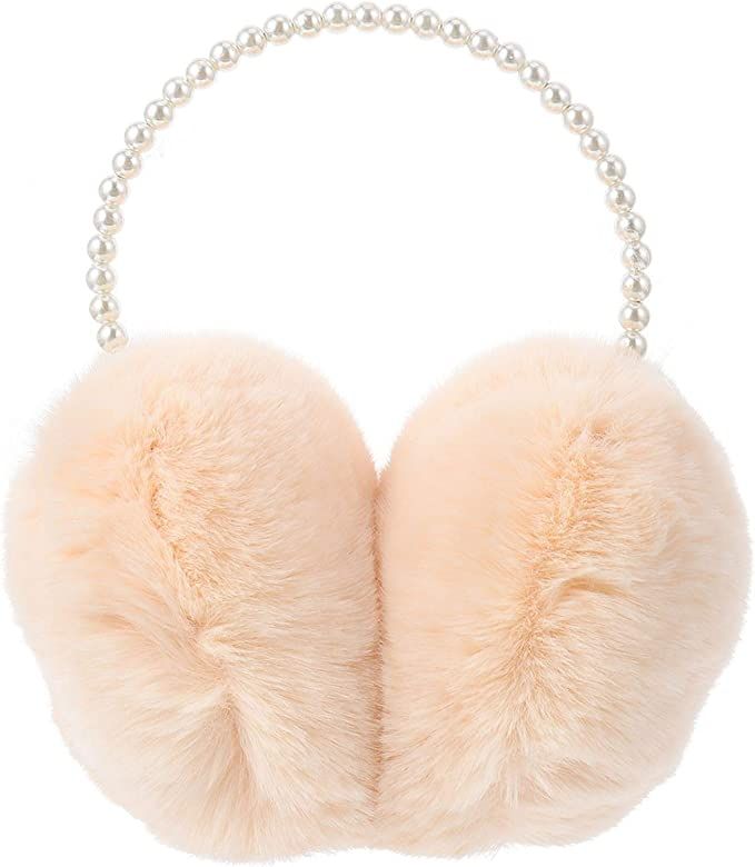 GALPADA Ear Muffs Winter Women Ear Warmers Pearl Earmuffs Fuzzy Earmuffs Faux Fur Warm Earmuffs E... | Amazon (US)