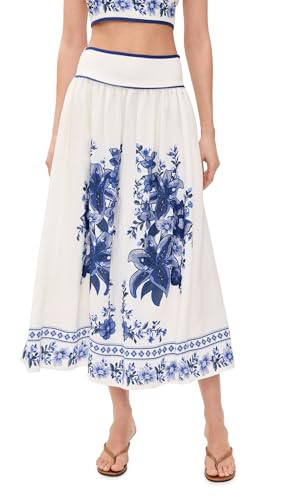 MOON RIVER Women's Floral Midi Skirt | Amazon (US)