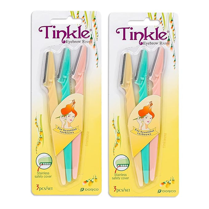 Dorco Tinkle Eyebrow Razor, Hair Trimmer Shaver and Tough Up Tool, Facial Razor with Safety Cover... | Amazon (US)