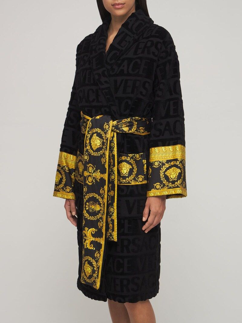 Barocco & robe cotton bathrobe - Versace - Women | Luisaviaroma | Luisaviaroma