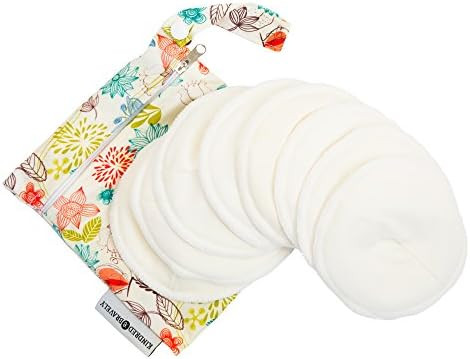 Organic Washable Breast Pads 8 Pack | Reusable Nursing Pads for Breastfeeding with Carry Bag | Amazon (US)