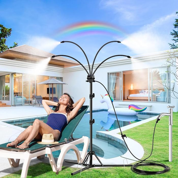 Standing Misters for Outside Patio, Adjustable Height 5.3 FT Stand Misting System for Cooling Out... | Amazon (US)