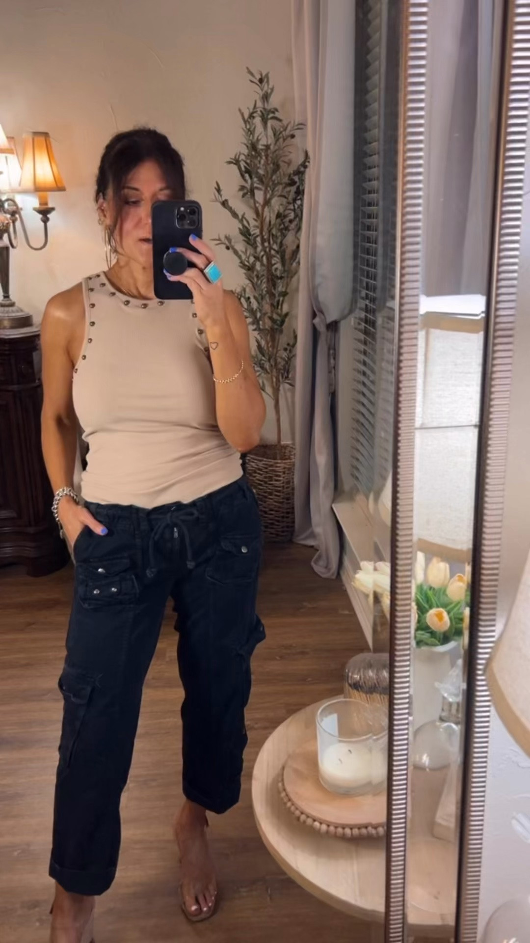 Free people tank and cargo pants.

#LTKOver40