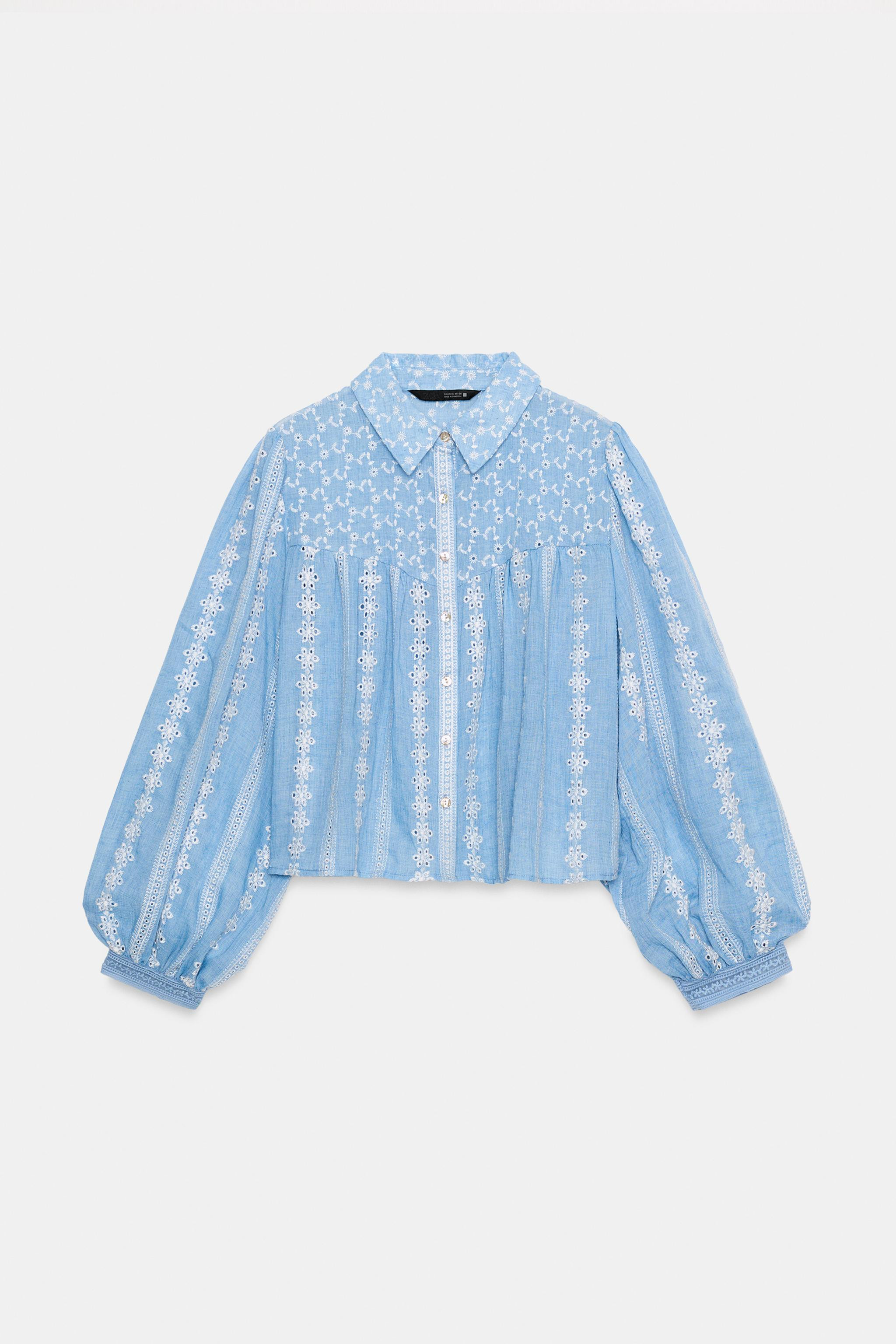 ROMANTIC BLOUSE WITH CUTWORK EMBROIDERY | Zara US