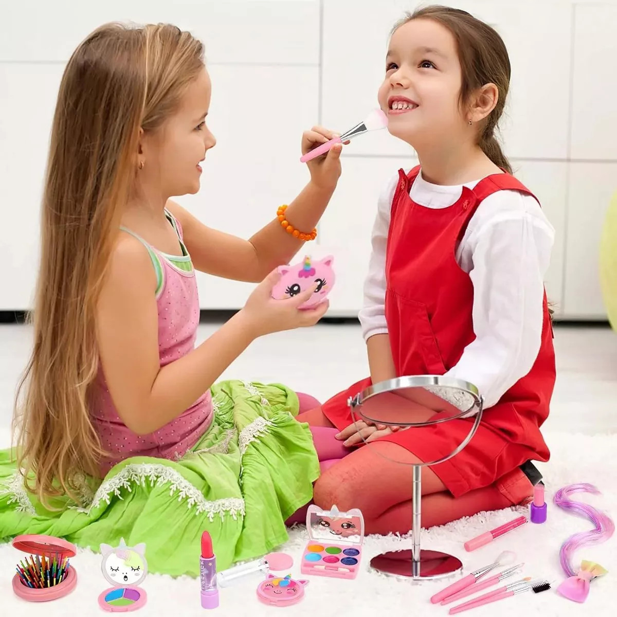MOVSSOU 26 Pieces Washable Makeup Girls Toys Play Make Up Set for Children Princess Dress Up Chri... | Target