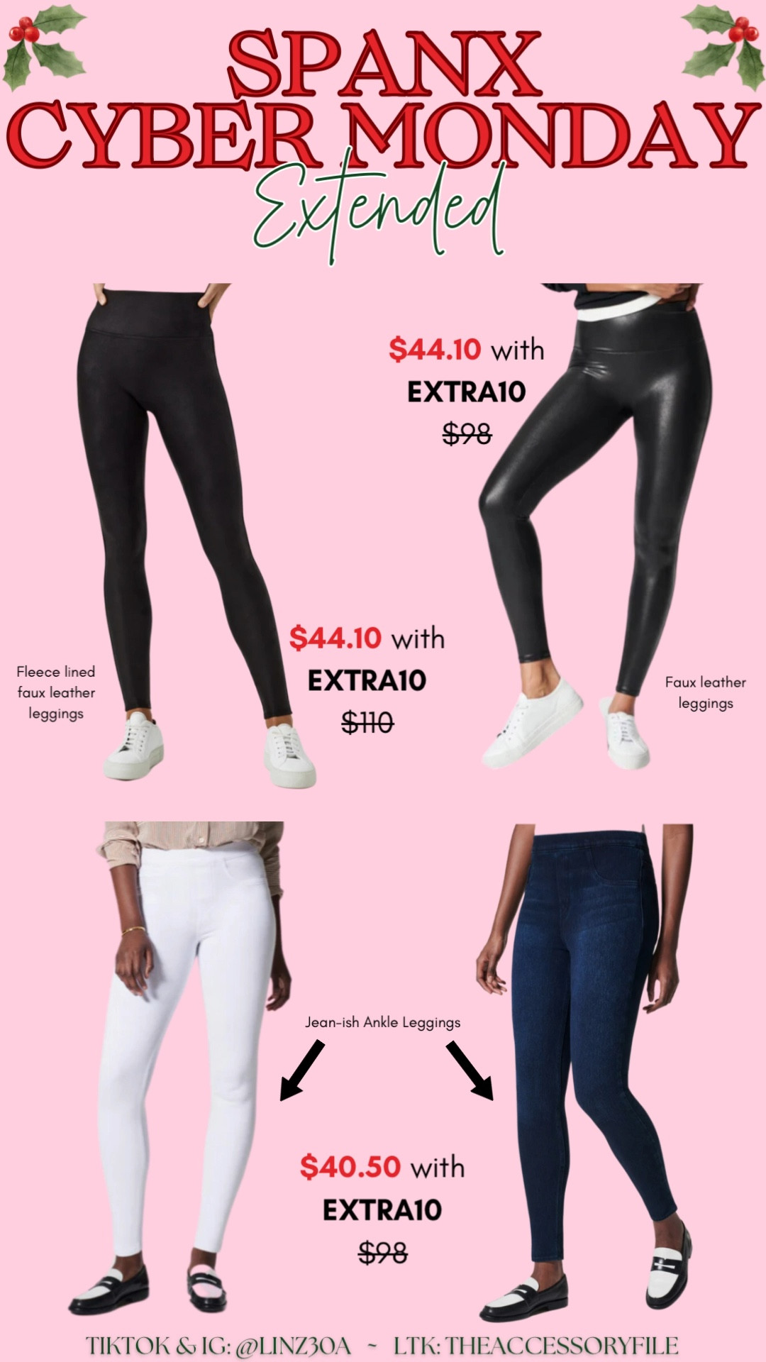 These items are already majorly marked down and then take extra 10% off with EXTRA10.

I just ordered the white pair and the fleece lined faux leather. And yall know I live in my faux leather leggings! Great time to score these on major sale!

#LTKSaleAlert #LTKFindsUnder50 #LTKWatchNow