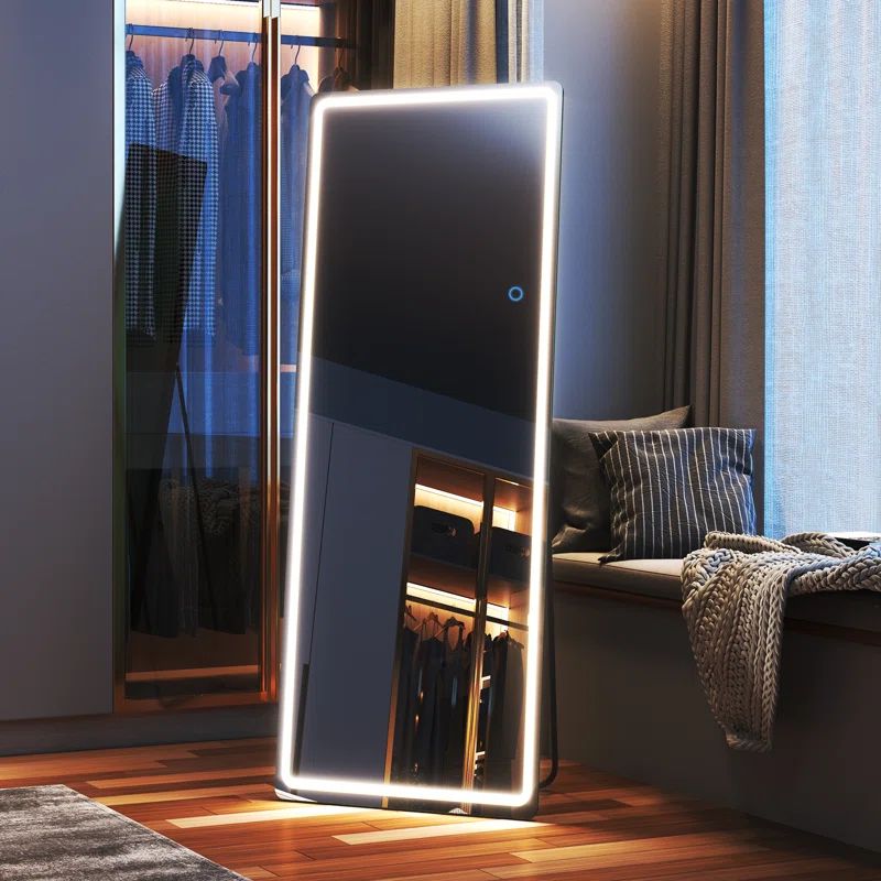 Oakleaf Modern & Contemporary Lighted Full Length Mirror | Wayfair North America