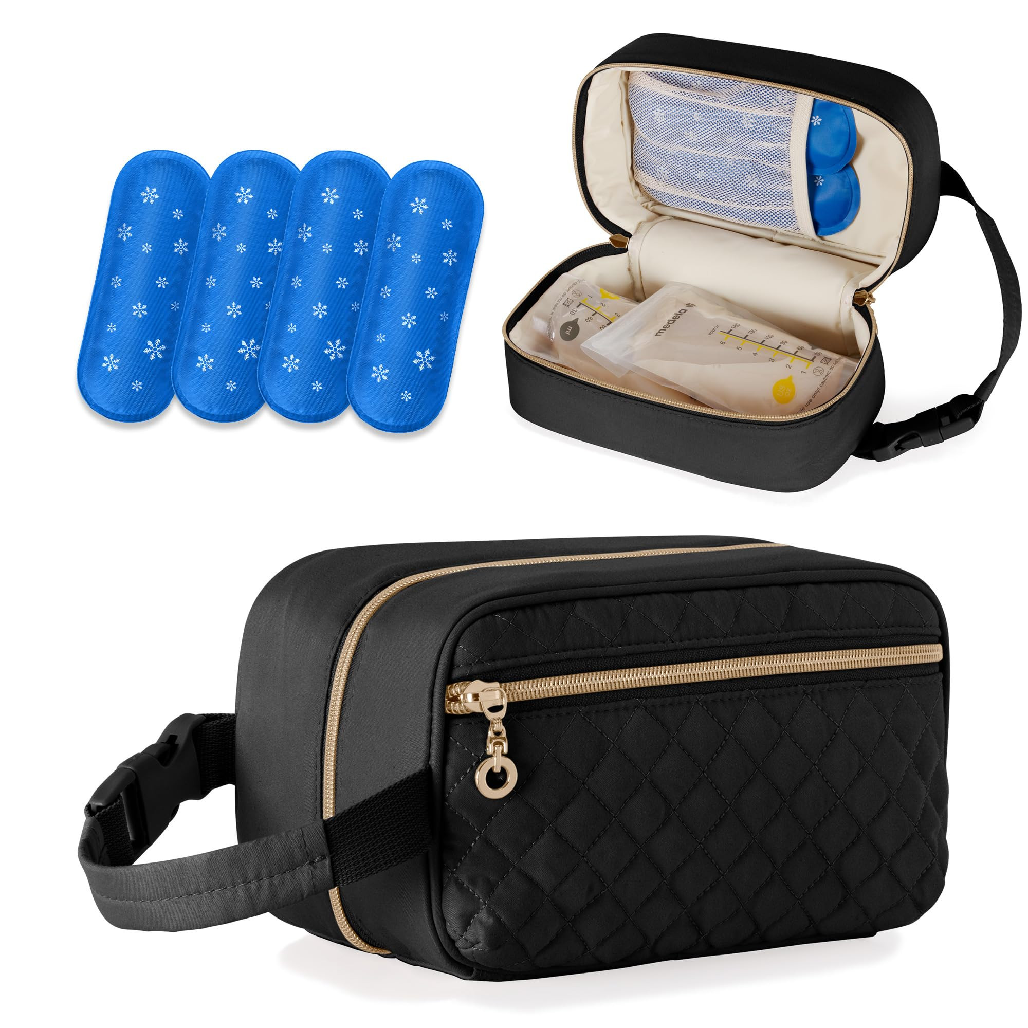 Damero Breastmilk Cooler Bag with 4 Ice Packs - Breast Milk Cooler Travel Bag -Breastmilk Storage... | Amazon (CA)
