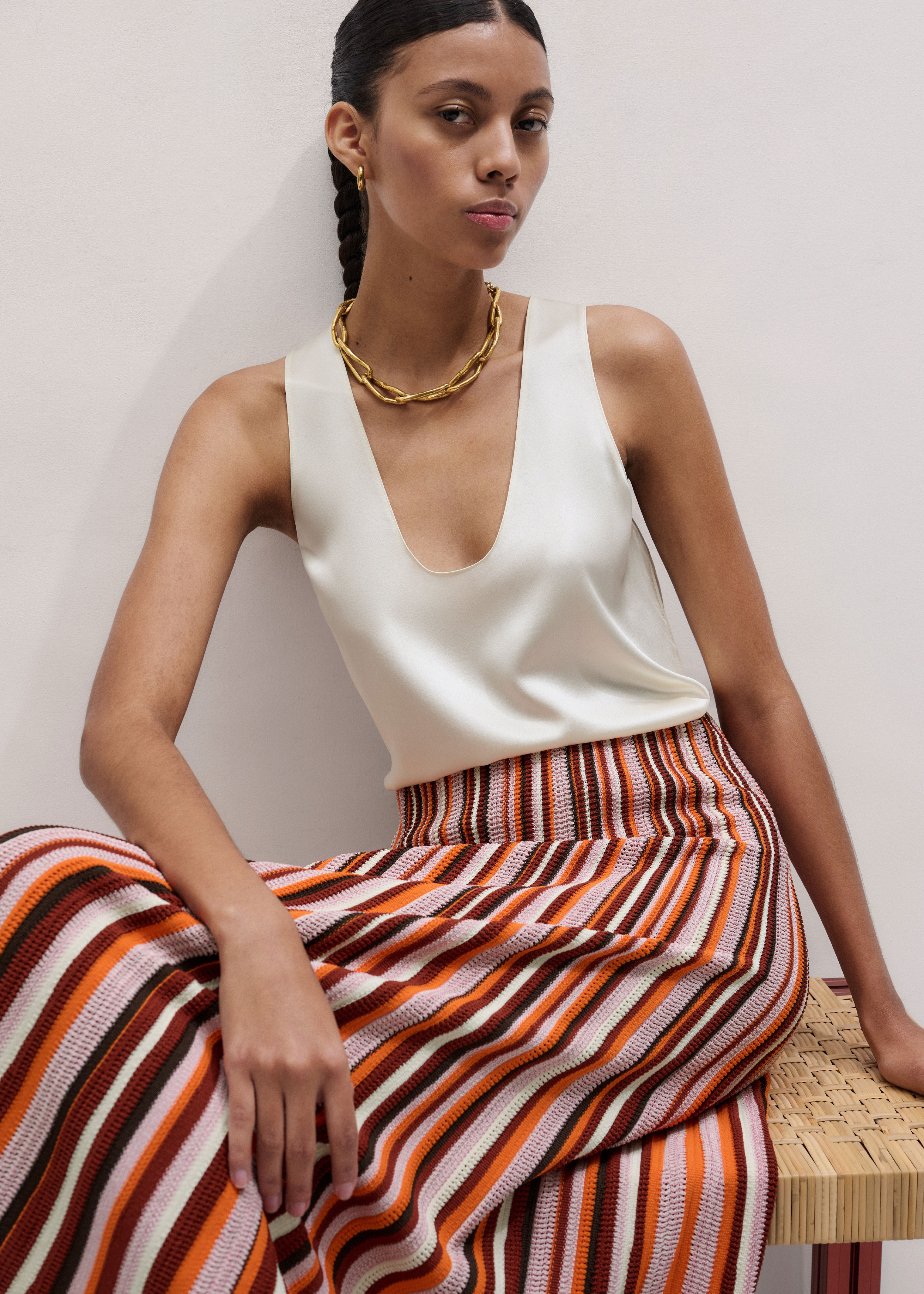 Women's Cream Fluid Evening Tank | ME+EM | ME+EM Global (Excluding US)