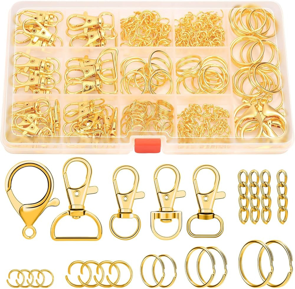 PAXCOO 300PCS Keychain Making Kit, Keychain Craft Supplies Including Key Chain Clips, Lanyard Sna... | Amazon (US)