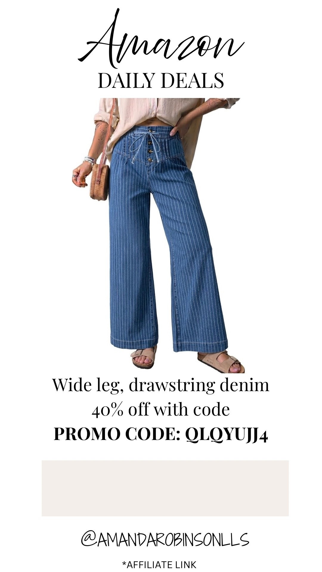 Amazon daily deals
Wide leg, drawstring denim

#LTKSaleAlert
