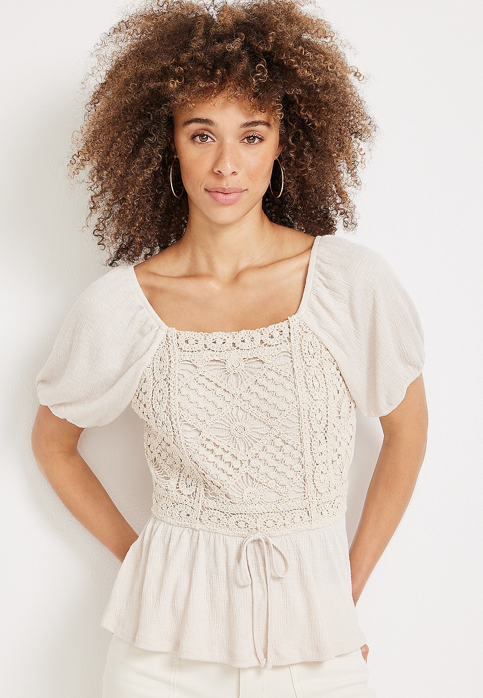 Crochet Peplum Top | Maurices