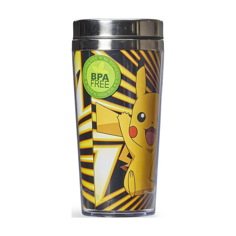 Pokemon Pikachu Travel Mug - 16oz BPA-Free Car Tumbler with Spill-Proof Lid | Walmart (US)