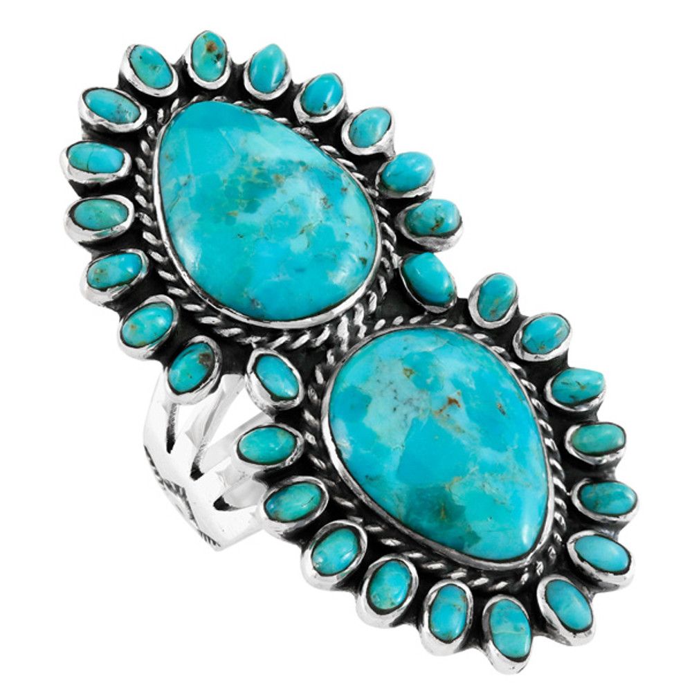 Turquoise Ring Sterling Silver R2617-C75 | TURQUOISE NETWORK
