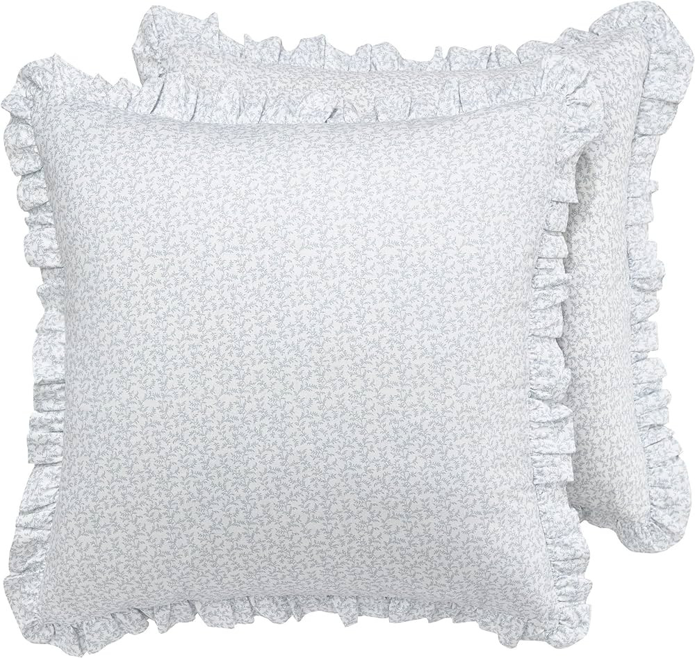 Laura Ashley Home - Euro Sham Set, Smooth Cotton Shams with Envelope Closure, Lightweight & Styli... | Amazon (US)