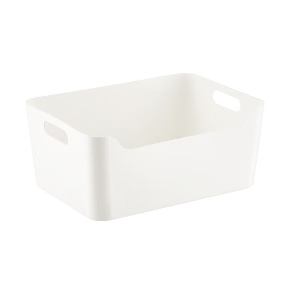 White Plastic Storage Bins with Handles | The Container Store