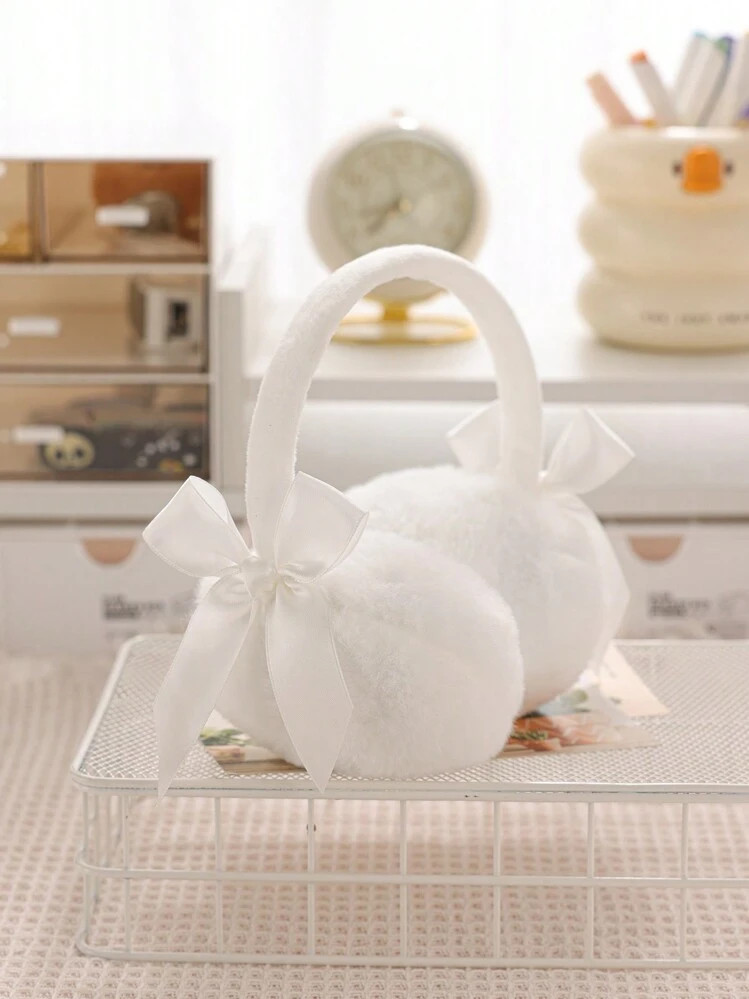 1pc Women's Cute Black Bow Knot Ear Warmer, Cold Protection | SHEIN