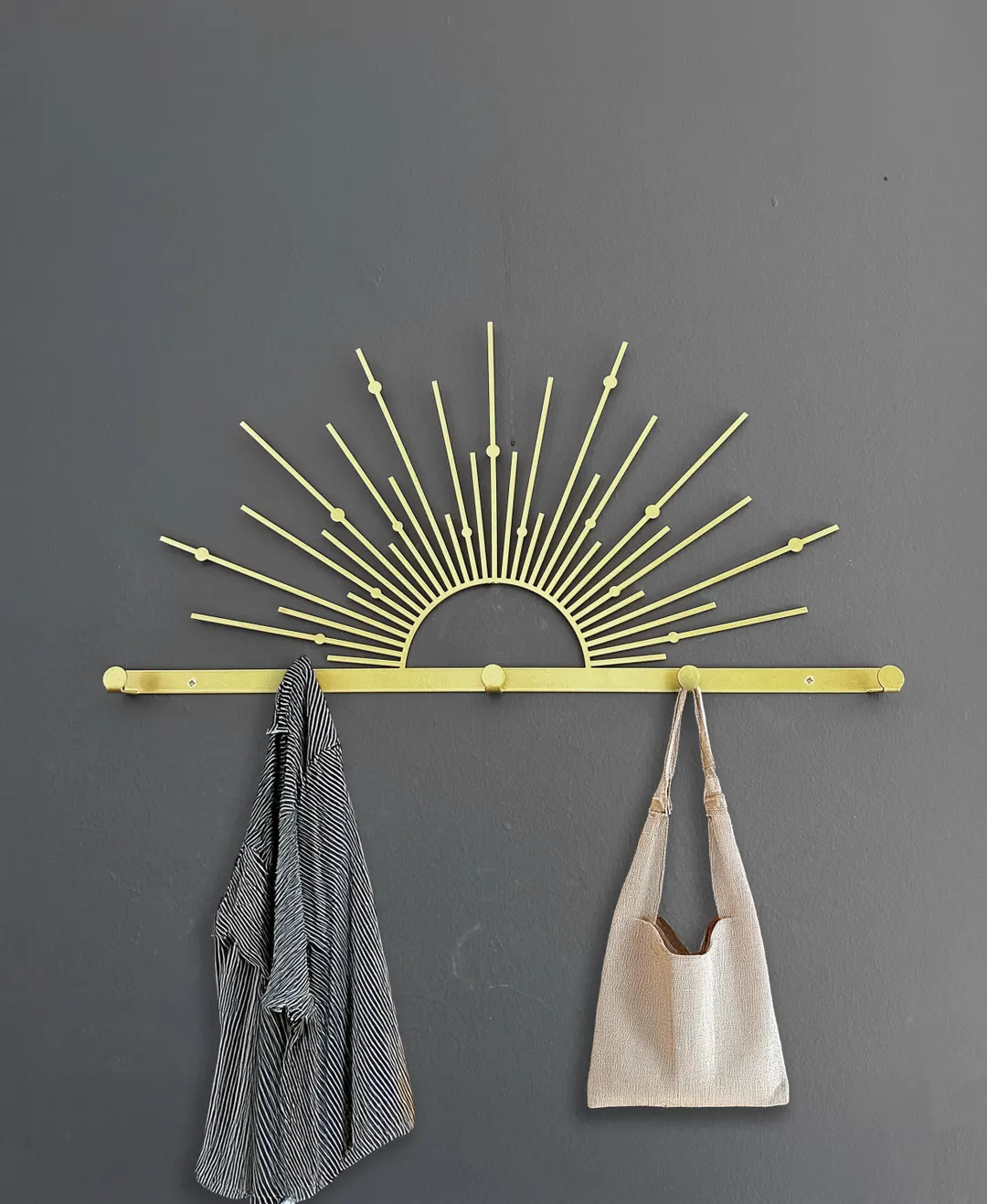 Gold Sun Metal Coat Rack: Entryway Wall Hanger - Etsy | Etsy (US)