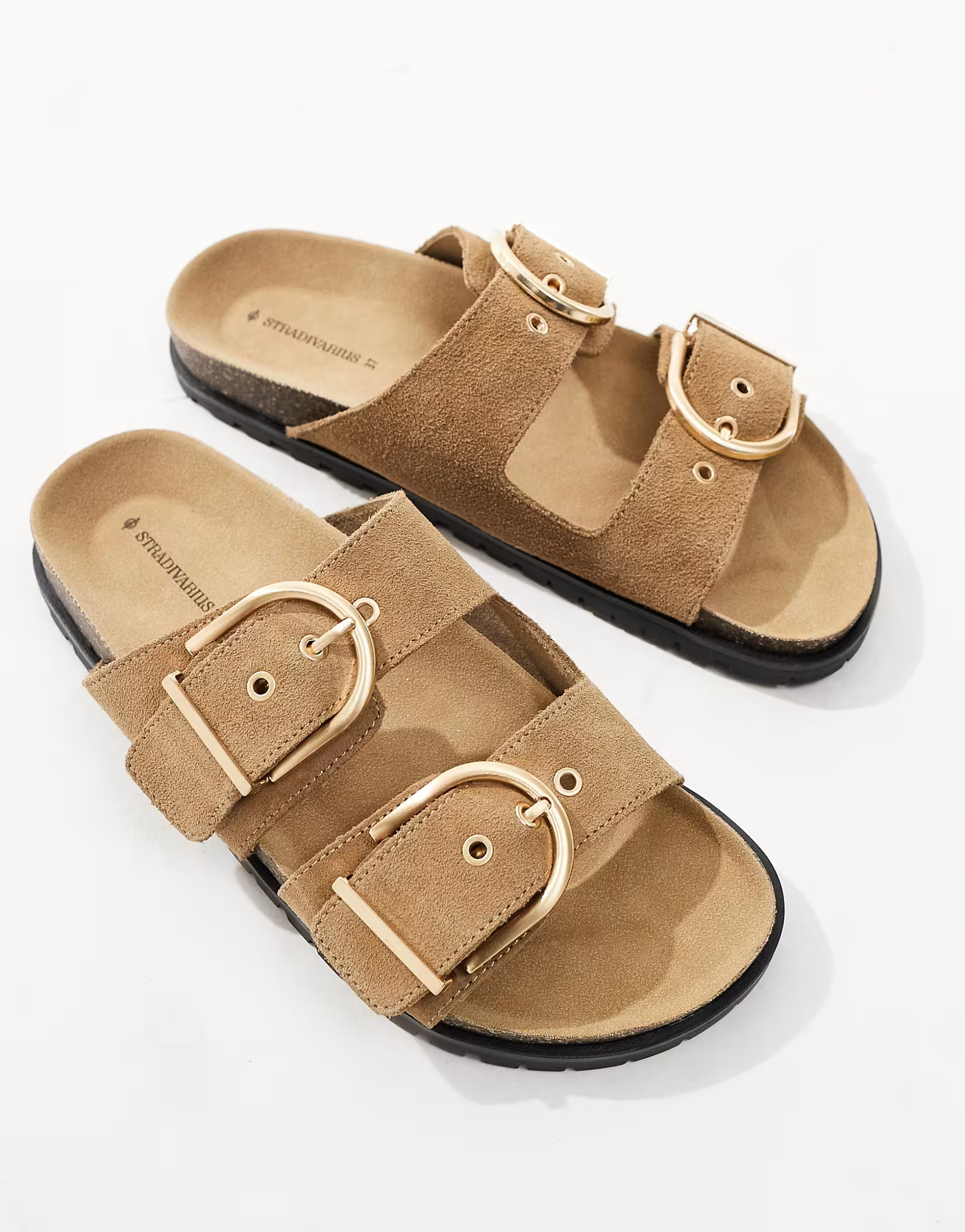 Stradivarius two strap buckle sandal in sand  | ASOS | ASOS (Global)