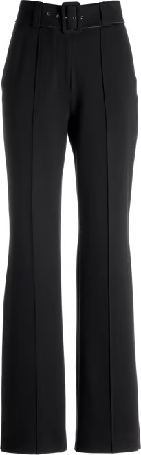 Malibu Belted Ponte High Waist Wide Leg Trouser Pant - Black | Boston Proper | Boston Proper