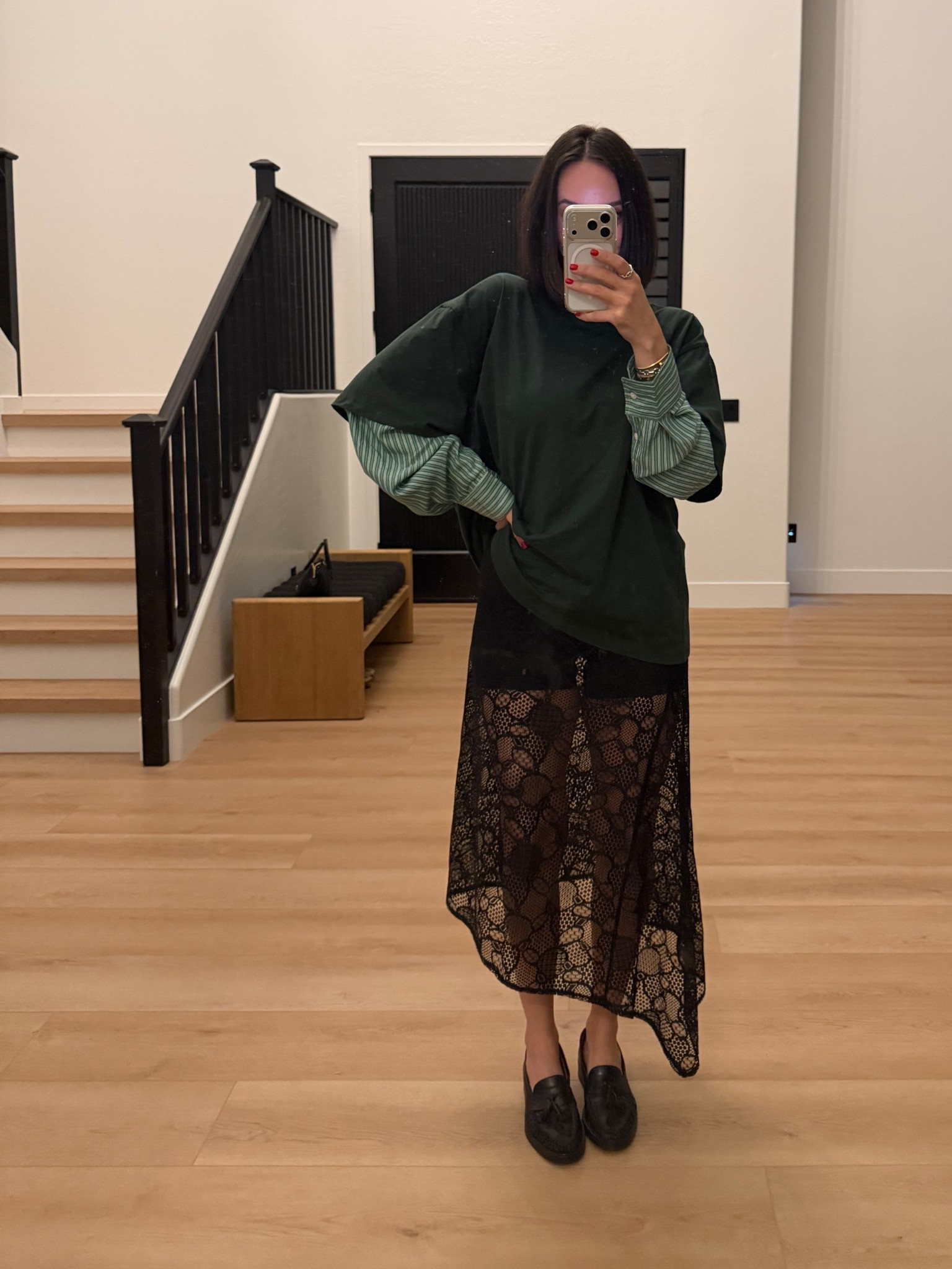 Edgy girls night fit 💚
Wearing size S in both top and skirt.

#LTKOver40 #LTKootd #LTKmomlife