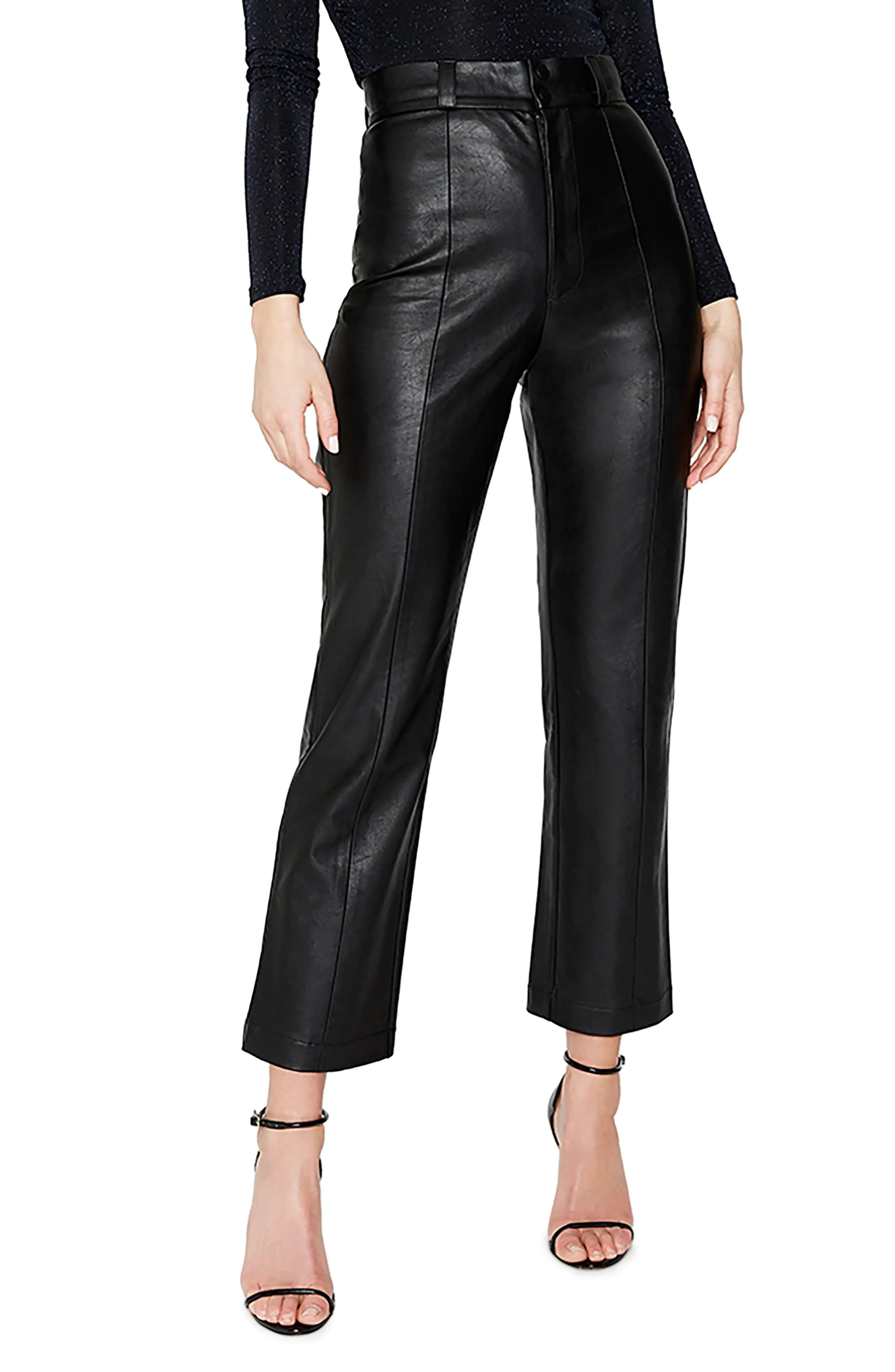 Bardot Faux Leather Pants, Size 8 in Black at Nordstrom | Nordstrom