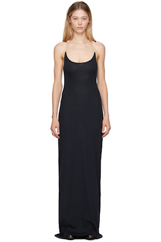 Black Invisible Strap Maxi Dress | SSENSE