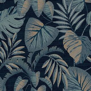 NEXT Jungle Leaves Navy Wallpaper | The Home Depot