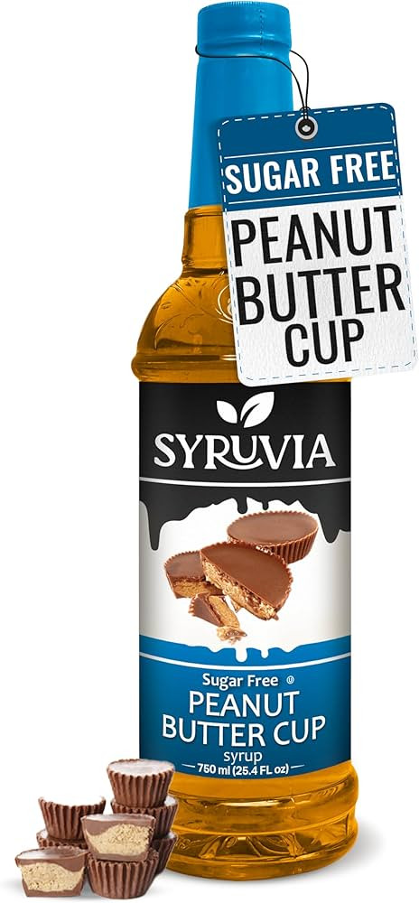 Syruvia Sugar-Free Peanut Butter Cup Syrup - 25.4 fl oz. Premium Coffee Flavoring Syrup. 0 Calori... | Amazon (US)