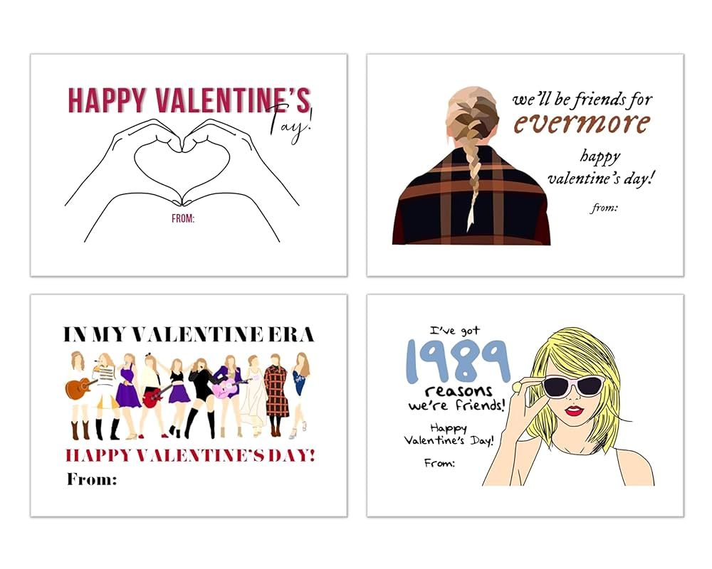 Swiftie Valentines Day Mini Cards - Classroom - Taylor Inspired - ts Friendship Gifts - Set of 24 | Amazon (US)