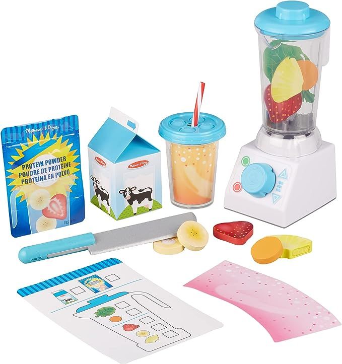 Melissa & Doug Smoothie Maker Blender Set with Play Food - 22 Pieces - Play Blender Mixer Toy for... | Amazon (US)