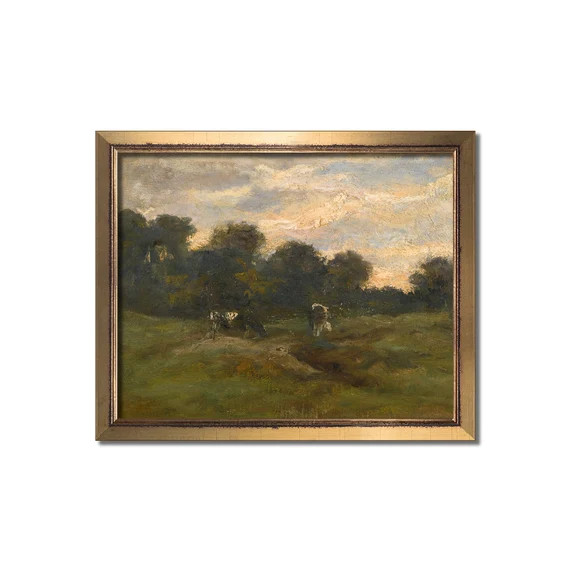 Antique Oil Painting Landscape Print Country Farm Painting | Etsy | Etsy (US)