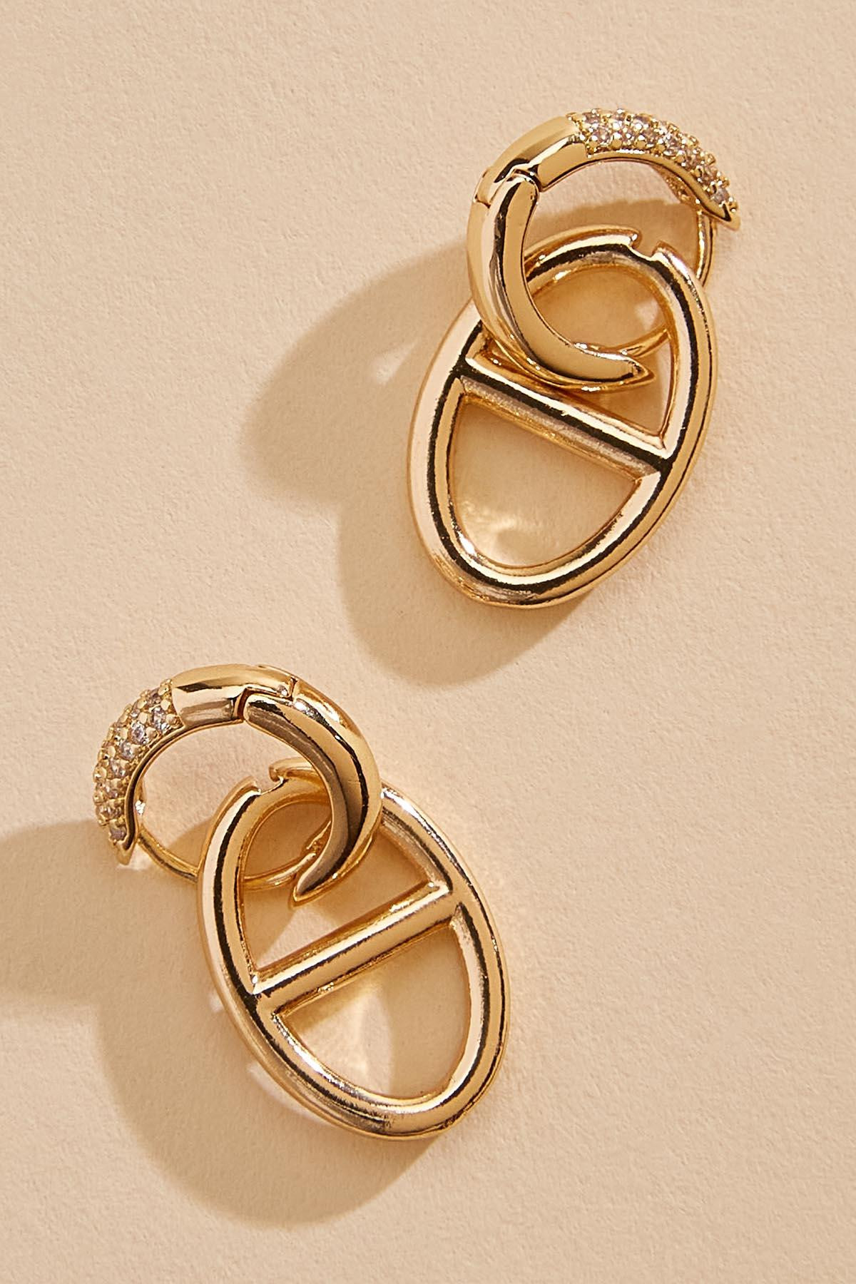 gold charm dangle hoop earrings | Versona