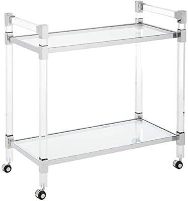 Christopher Knight Home Hilary Modern Glass Bar Trolley in Clear | Amazon (US)