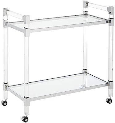 Christopher Knight Home Hilary Modern Glass Bar Trolley in Clear | Amazon (US)