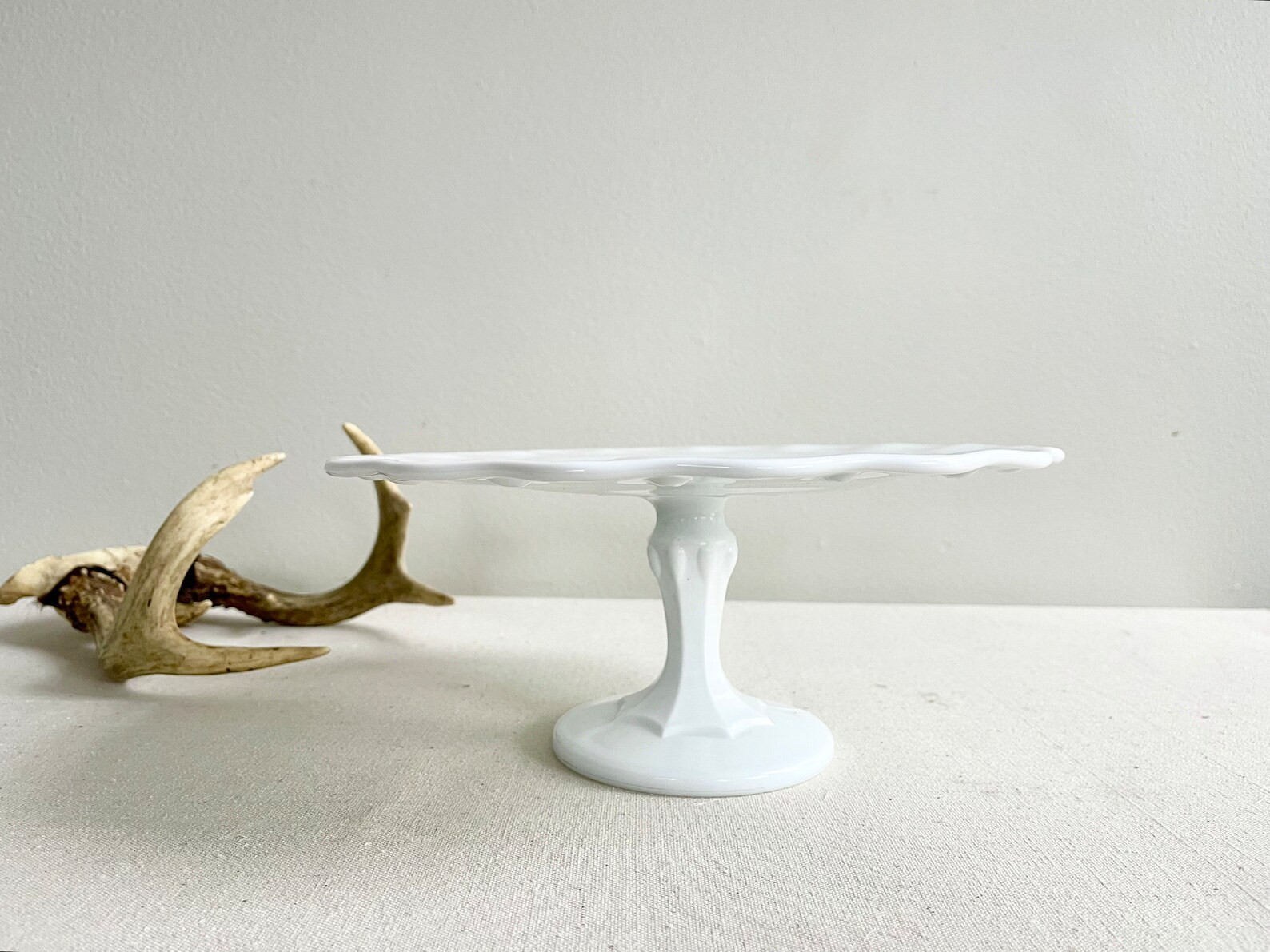 Fenton Milkglass Cake Stand Pedestal Platter Round White Milk Glass Wedding Serving - Etsy | Etsy (US)