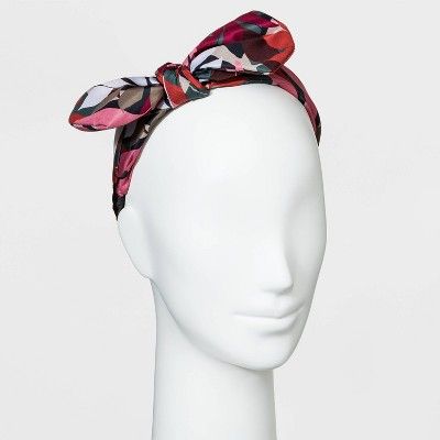 Satin Leaf Print with Bow Headband - A New Day™ | Target