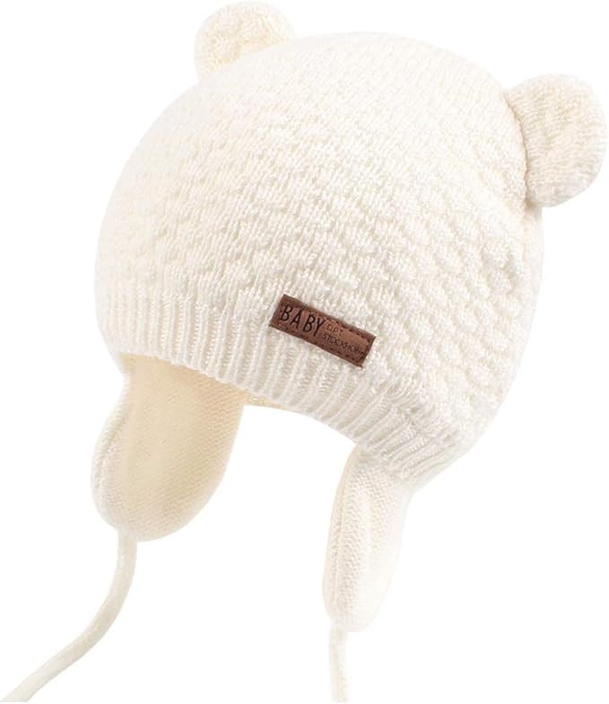 Duoyeree Kids Baby Hat Soft Warm Cable Knit Beanie Toddler Girl Fall Winter Hats | Amazon (US)