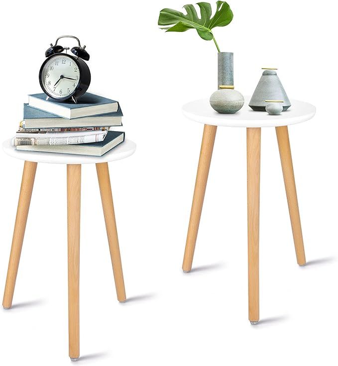 Mid Century Plant Stands for Indoor Plants, 2 Packs, 16.5 Inches Tall Plant Stand Table, 11 Inche... | Amazon (US)