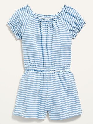 Printed Puff-Sleeve Jersey Romper for Girls | Old Navy (US)