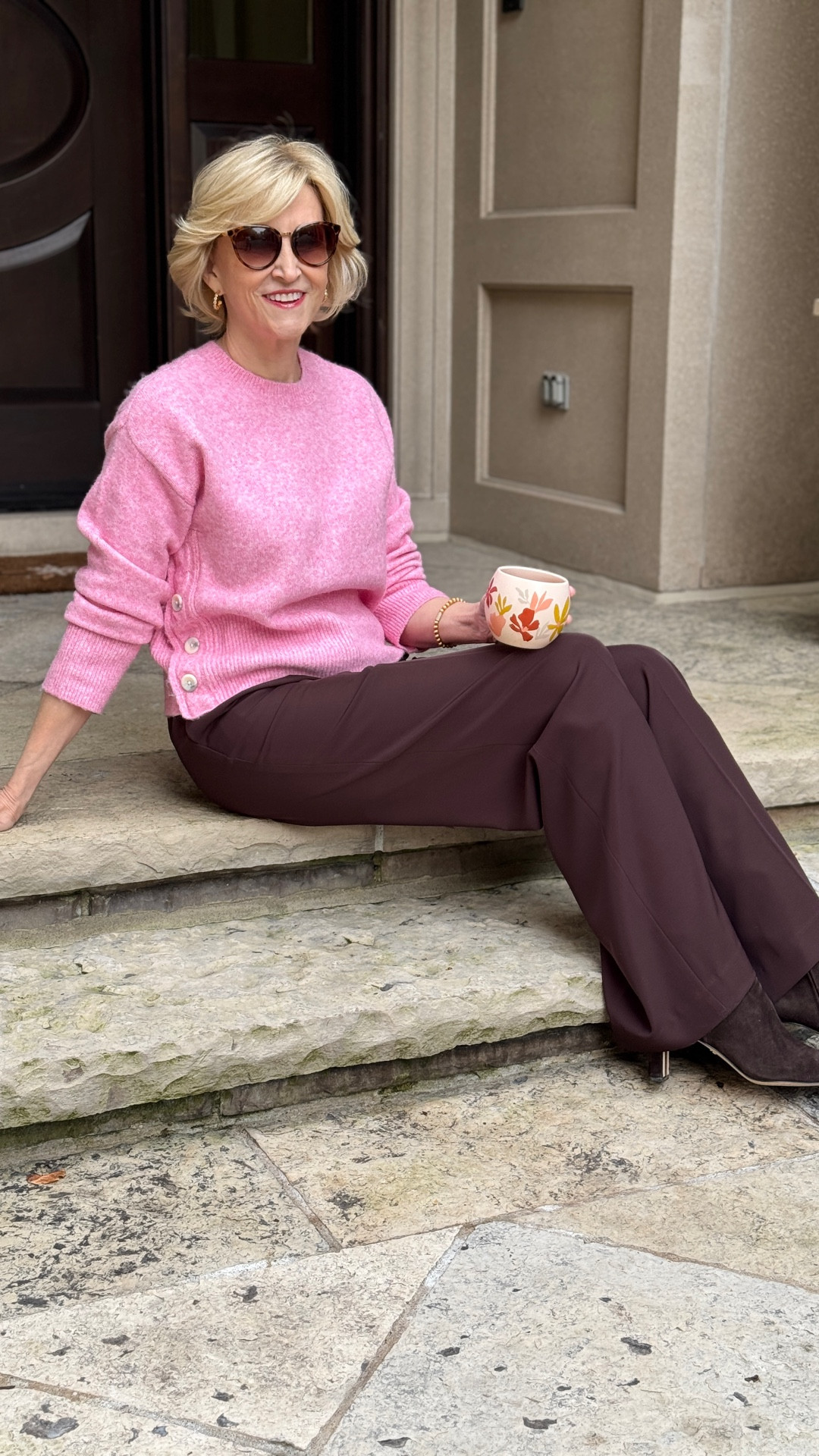 Feeling pink and polished today 💕 Loving this cozy sweater paired with high-waisted wide-leg trousers from Macy’s—effortless chic! Topped it off with my fave suede booties for all-day comfort and style. Who says you can’t have both?

#LTKSeasonal #LTKootd #LTKOver40