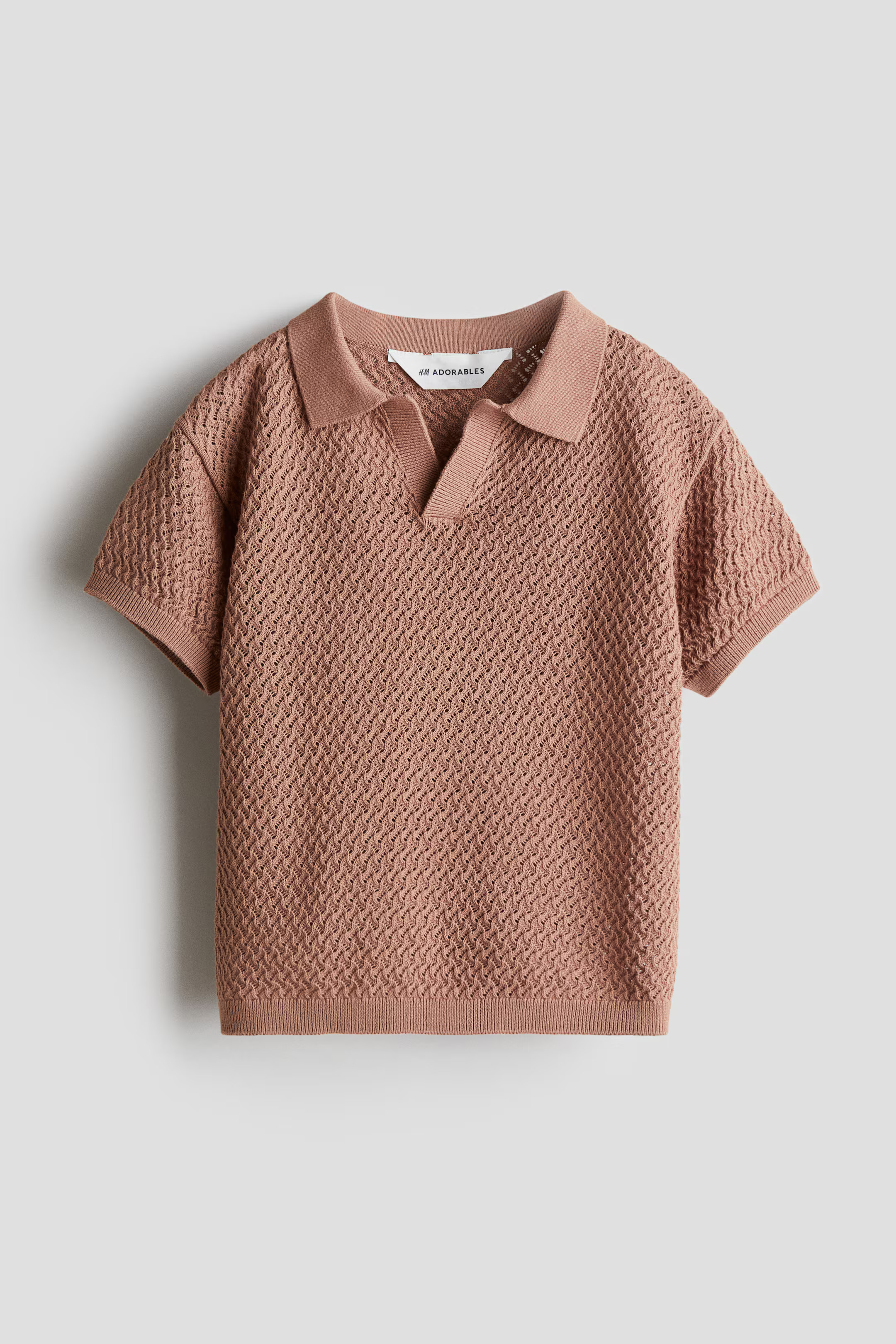 Textured-knit polo shirt - Orange - Kids | H&M GB | H&M (UK, MY, IN, SG, PH, TW, HK)