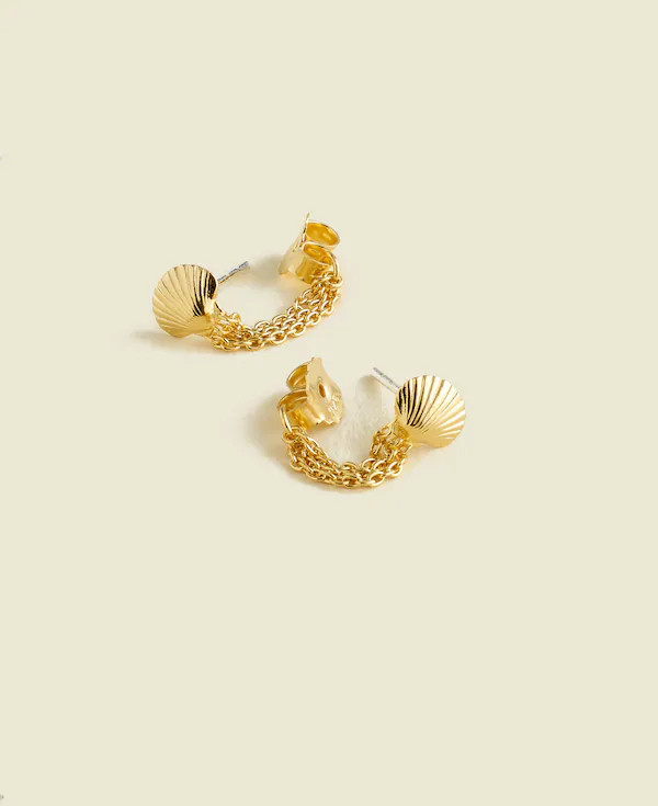 Demi-Fine Shell Chain Stud Earrings | Madewell