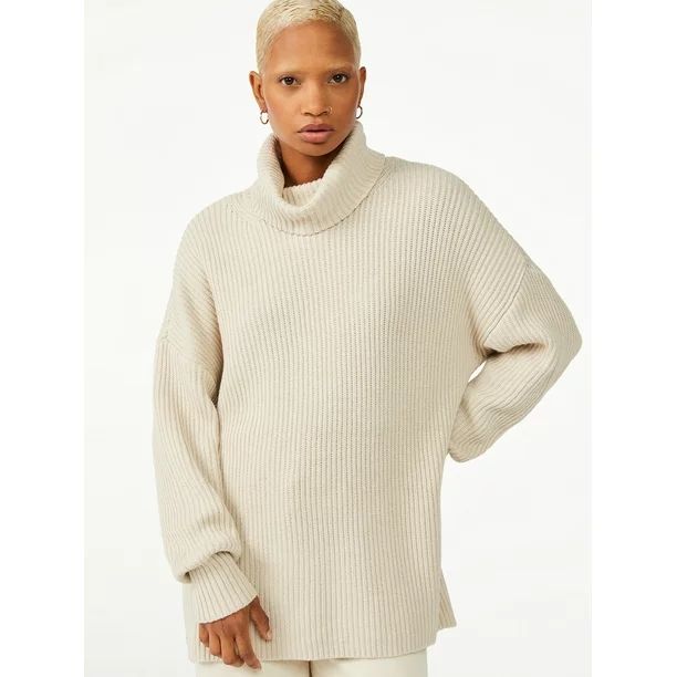 Free Assembly Women's Turtleneck Tunic Sweater | Walmart (US)