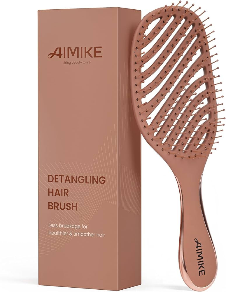 AIMIKE Detangler Brush, Wet Dry Vented Hair Brush w/Soft Bristles, Pain-Free Detangling Hairbrush... | Amazon (US)
