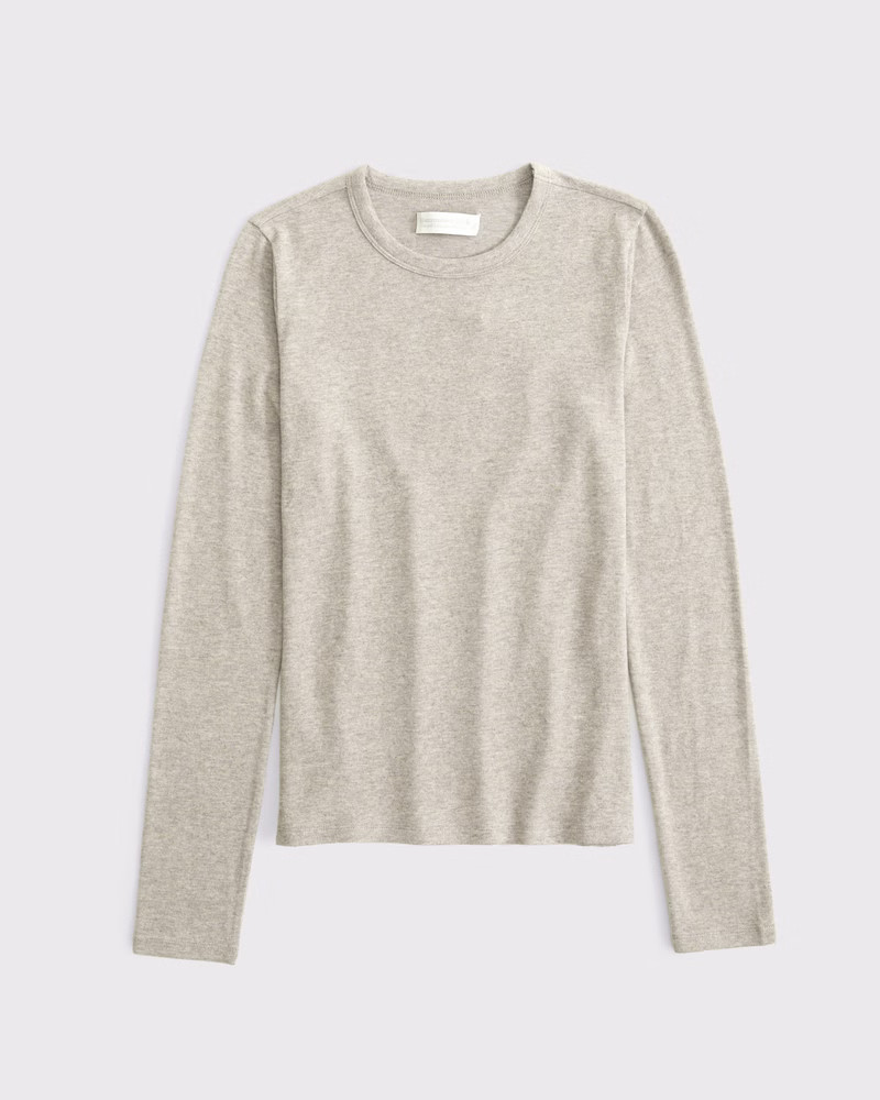 Long-Sleeve Cozy Lounge Knit Tee | Abercrombie & Fitch (US)