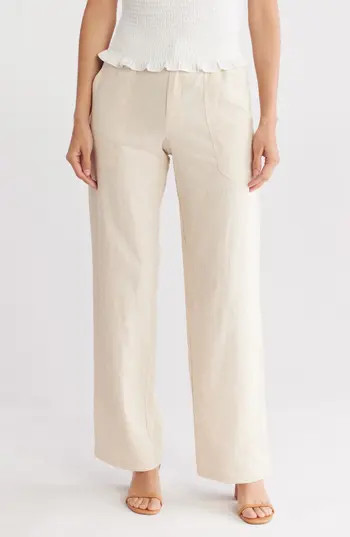WAYF Linen Blend Pants in Natural at Nordstrom Rack, Size Large | Nordstrom Rack