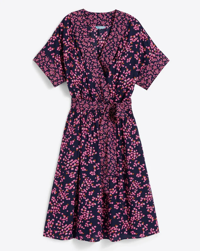 Miranda Wrap Dress in Navy Cherry Blossom | Draper James (US)