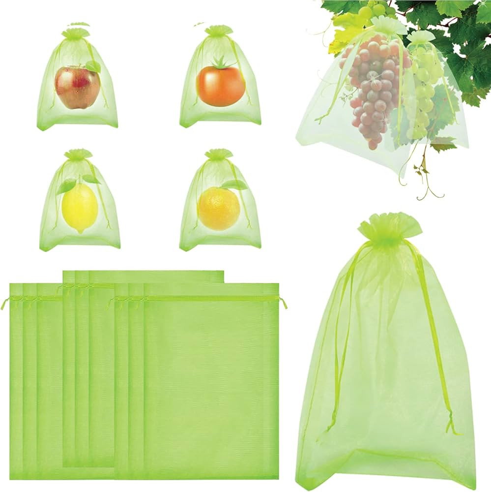 100 Pcs Fruit Protection Bags for Fruit Trees 6 x 8 Inch, Green Mesh Fruit Netting Bag, Fruit Cov... | Amazon (US)